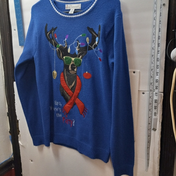 Jolly Sweaters Christmas Holiday Pullover Festive Ugly Sweater Celebration Party - Picture 11 of 11